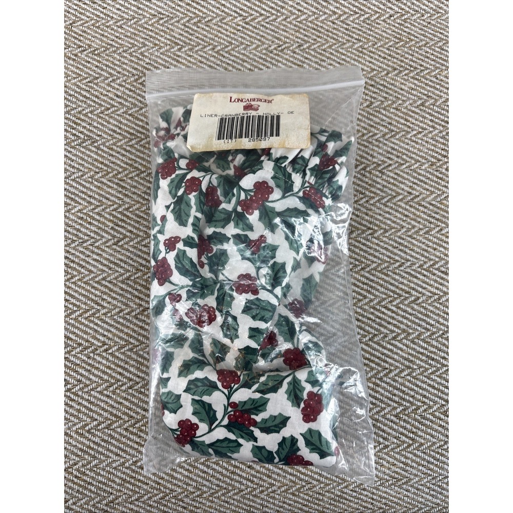 Longaberger  Cranberry Basket Traditional Holly Liner #285097